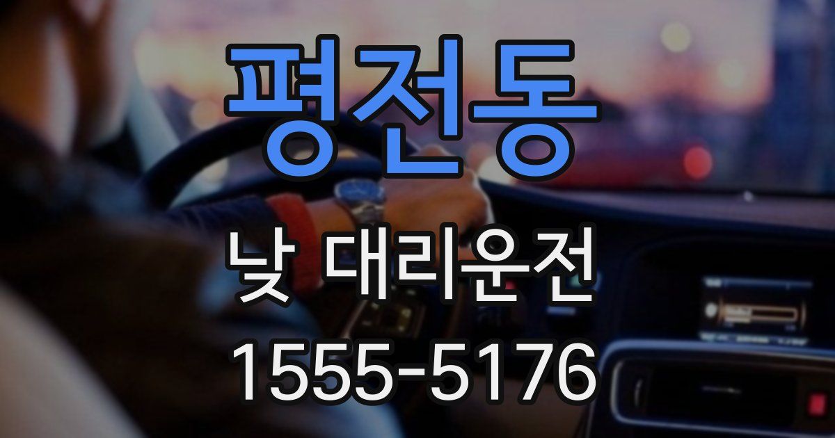 평전동 낮 대리운전