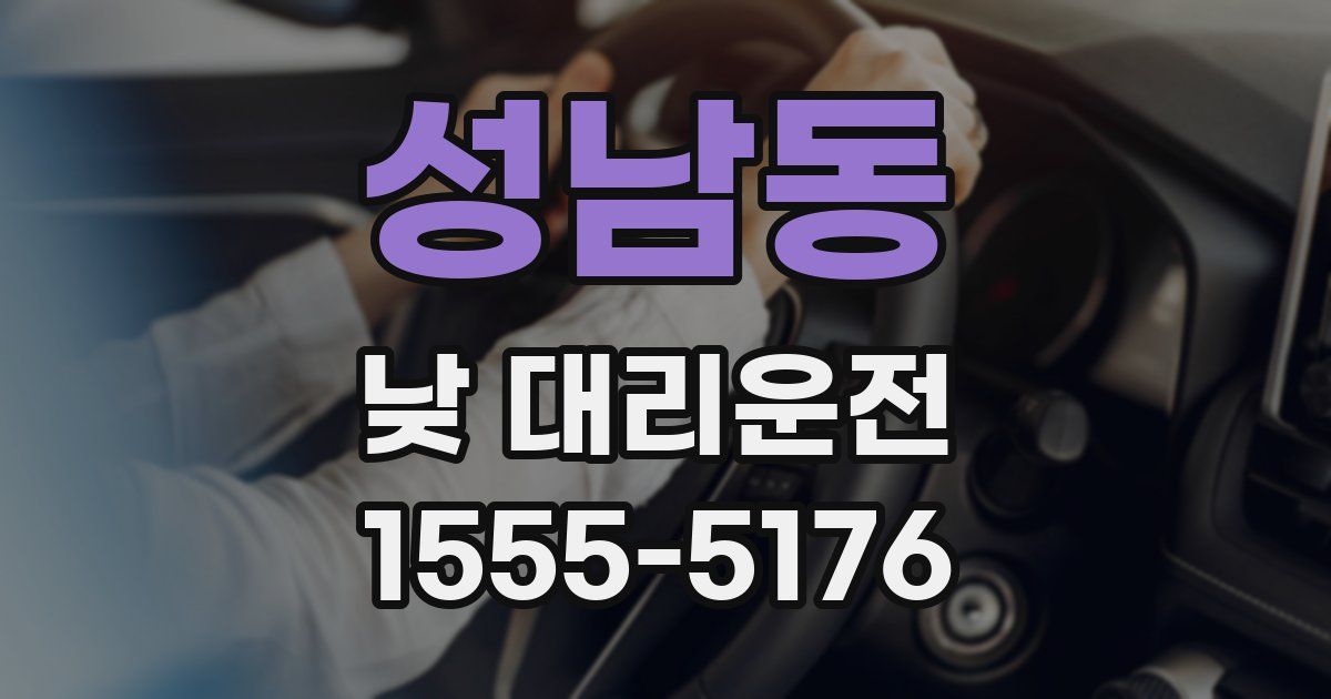 성남동 낮 대리운전