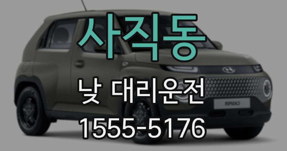 사직동 낮 대리운전