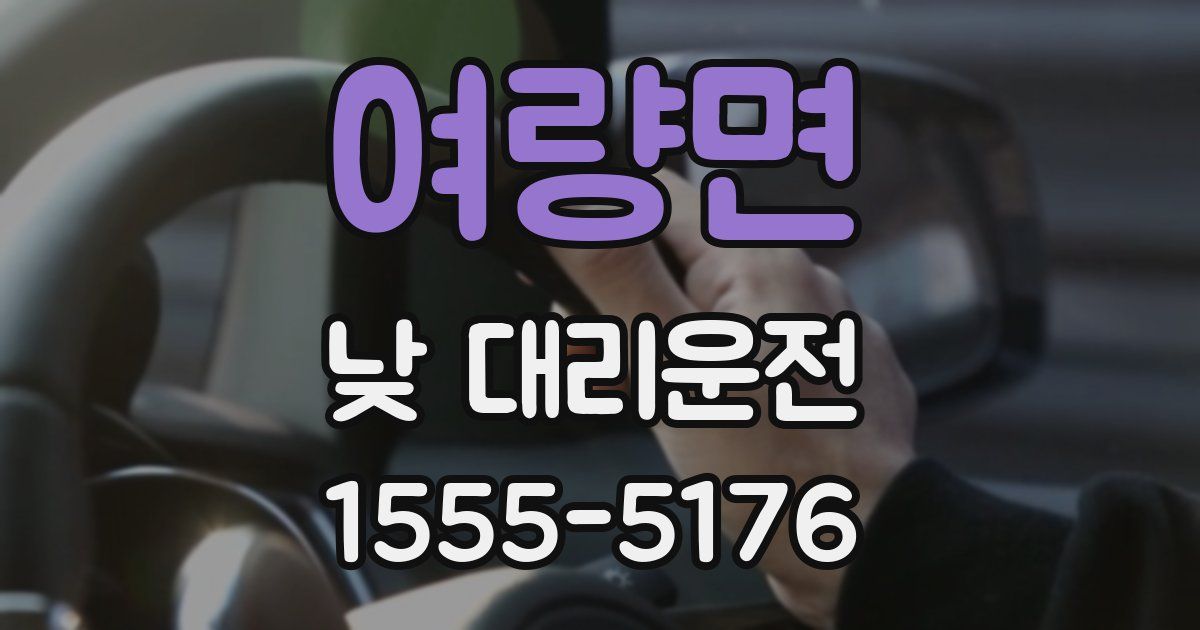 여량면 낮 대리운전