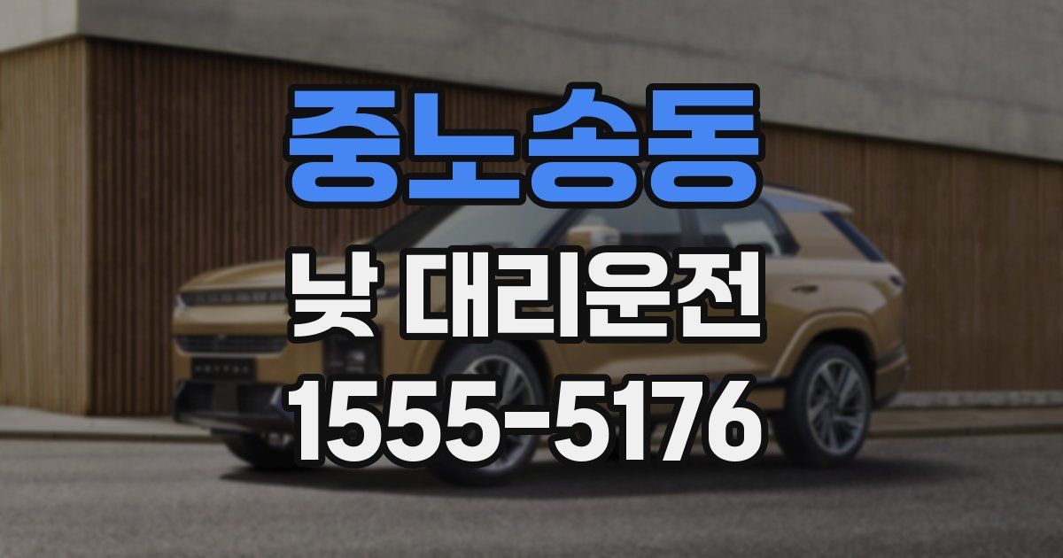 중노송동 낮 대리운전