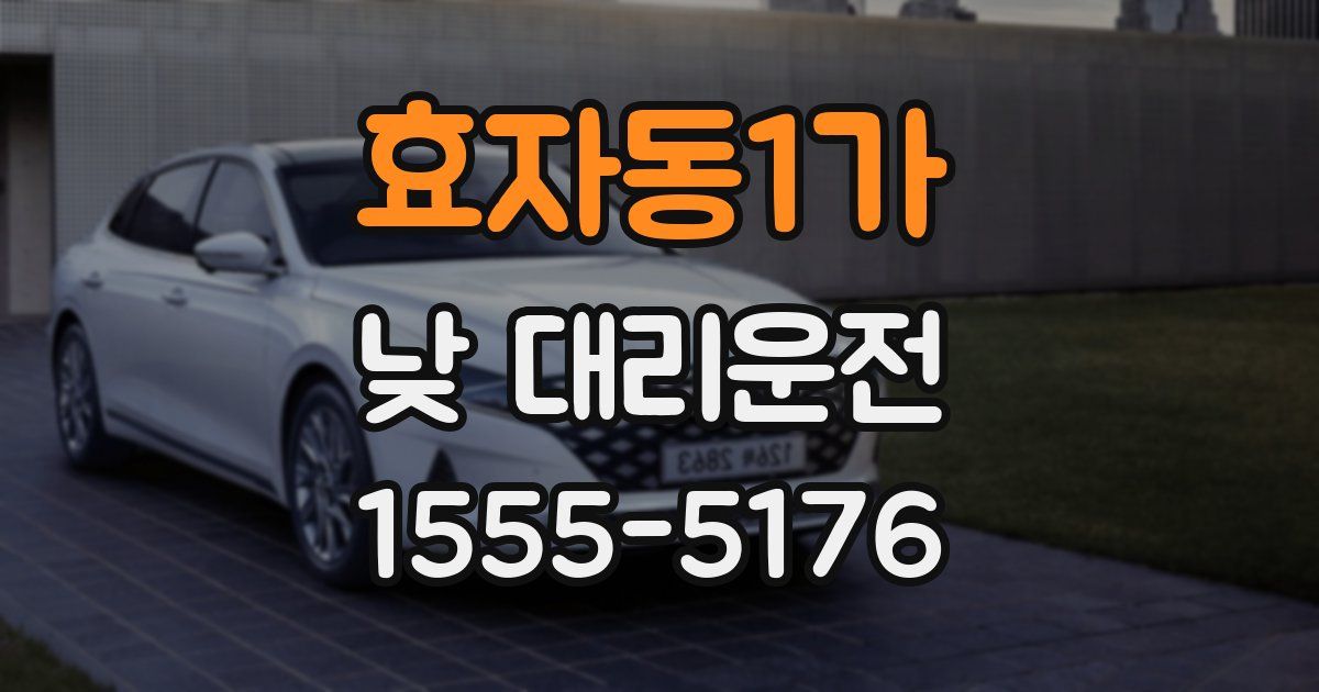 효자동1가 낮 대리운전