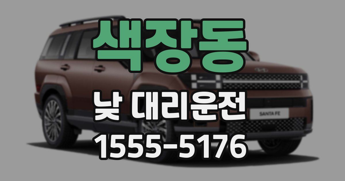 색장동 낮 대리운전