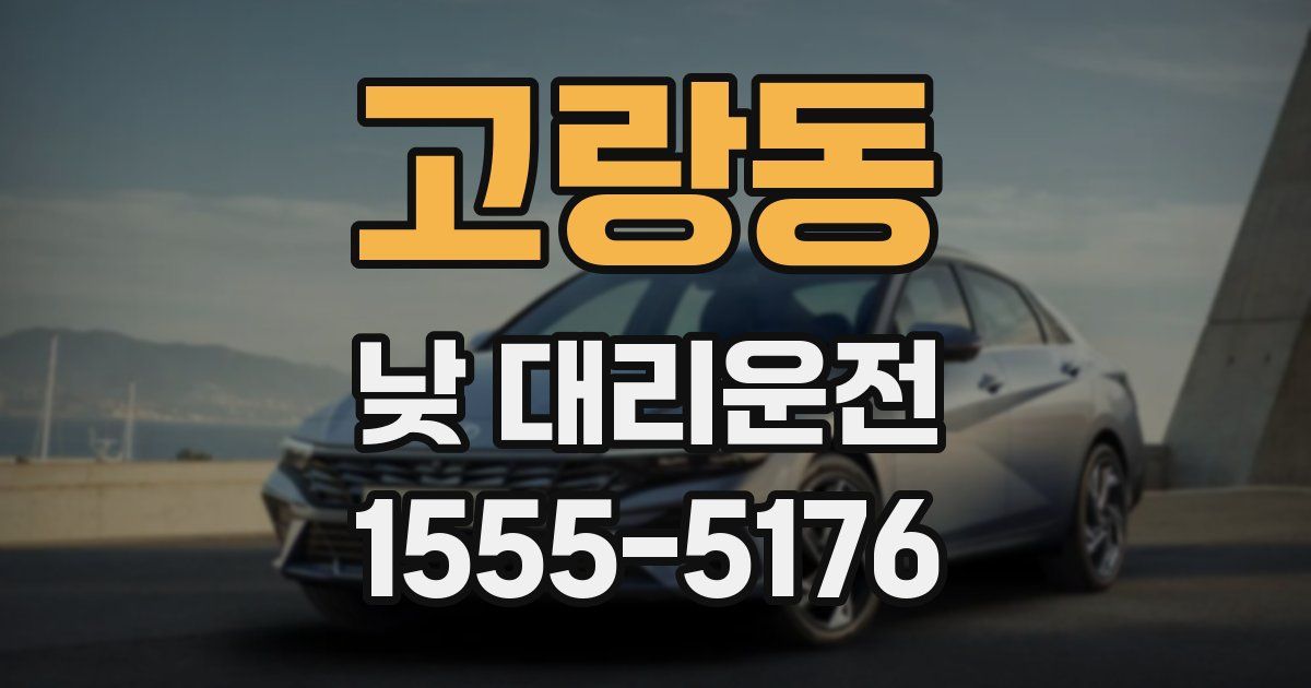 고랑동 낮 대리운전