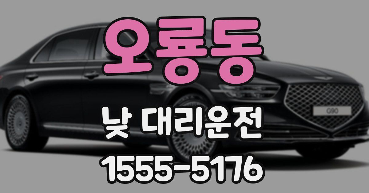 오룡동 낮 대리운전