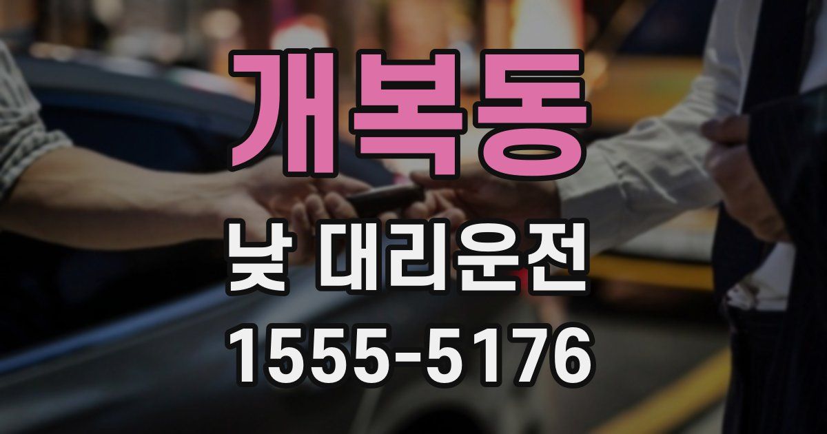 개복동 낮 대리운전
