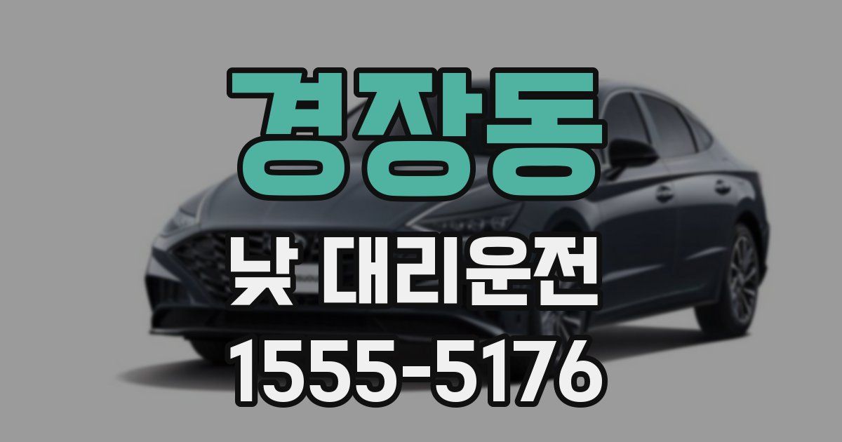 경장동 낮 대리운전