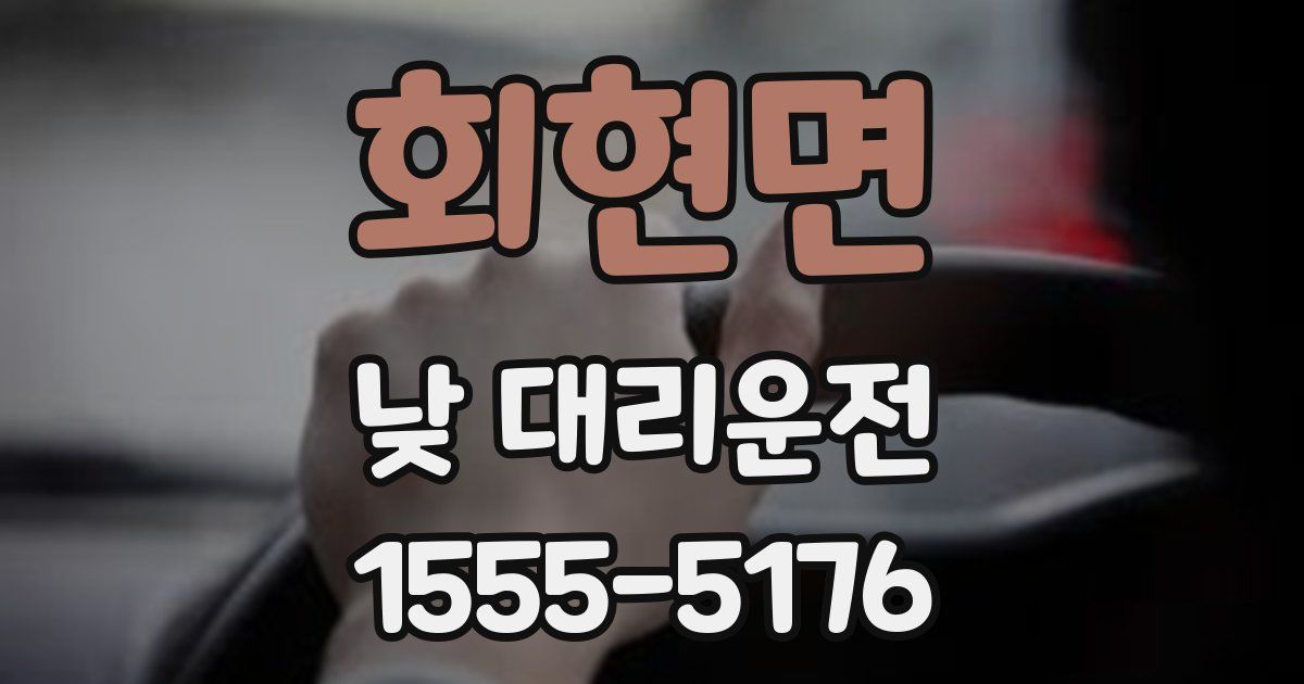 회현면 낮 대리운전