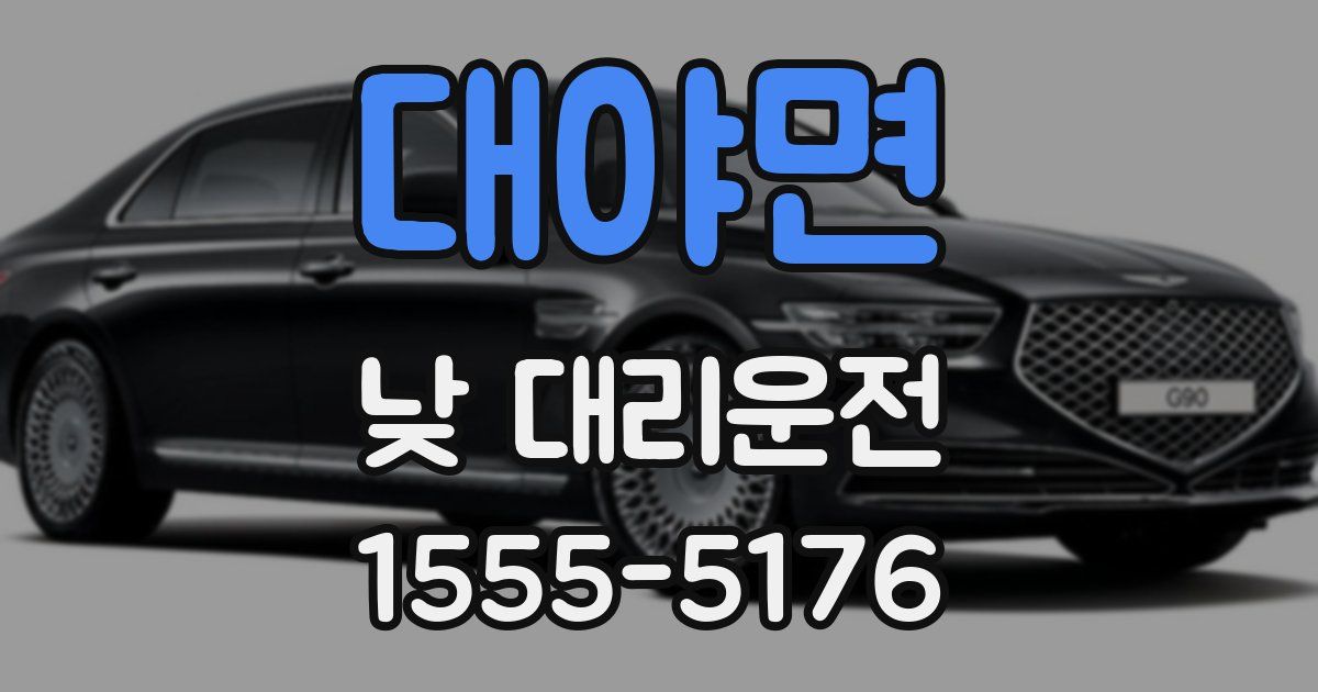 대야면 낮 대리운전