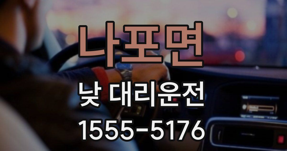 나포면 낮 대리운전