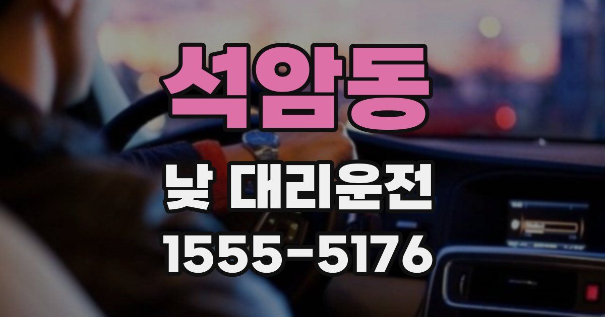 석암동 낮 대리운전