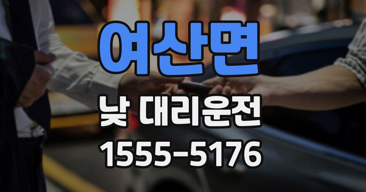여산면 낮 대리운전