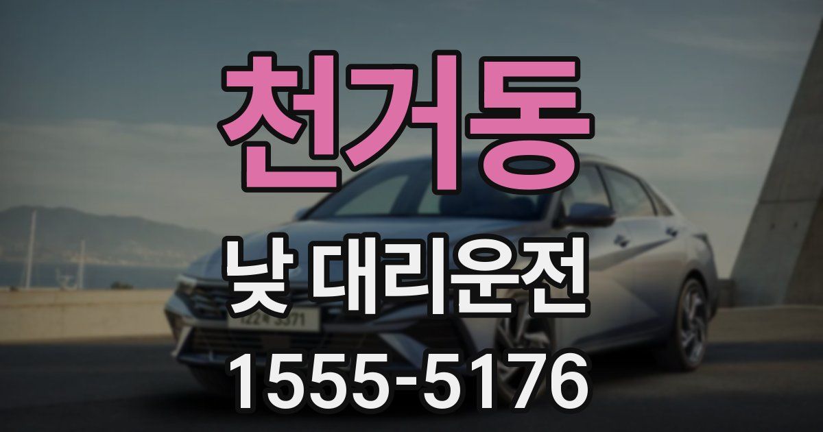 천거동 낮 대리운전