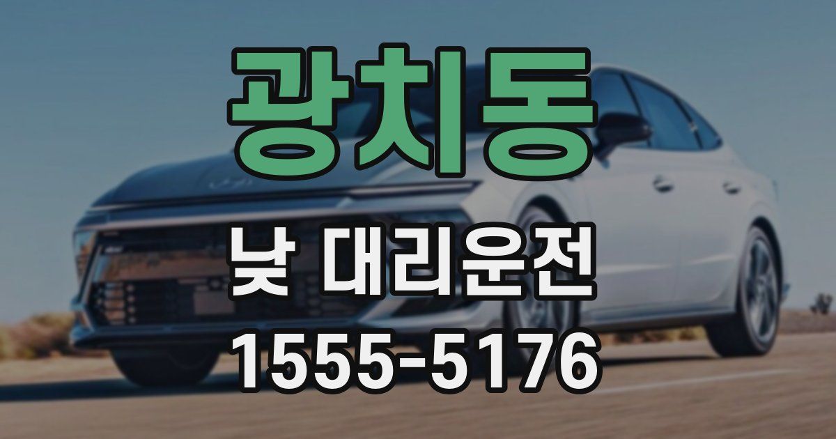 광치동 낮 대리운전