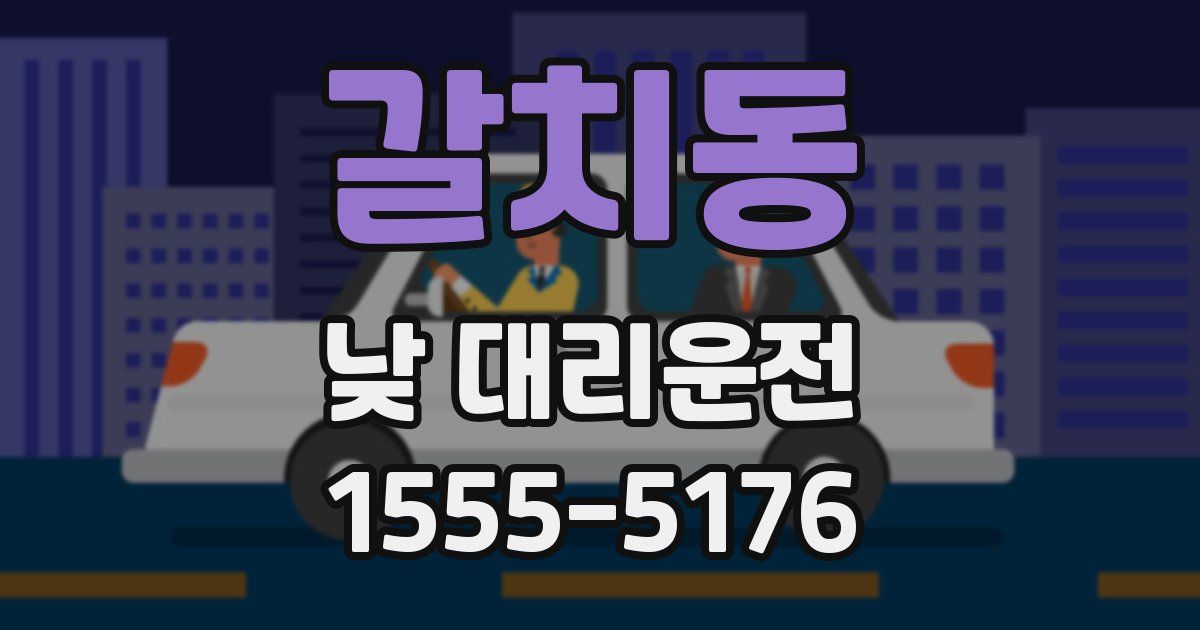 갈치동 낮 대리운전