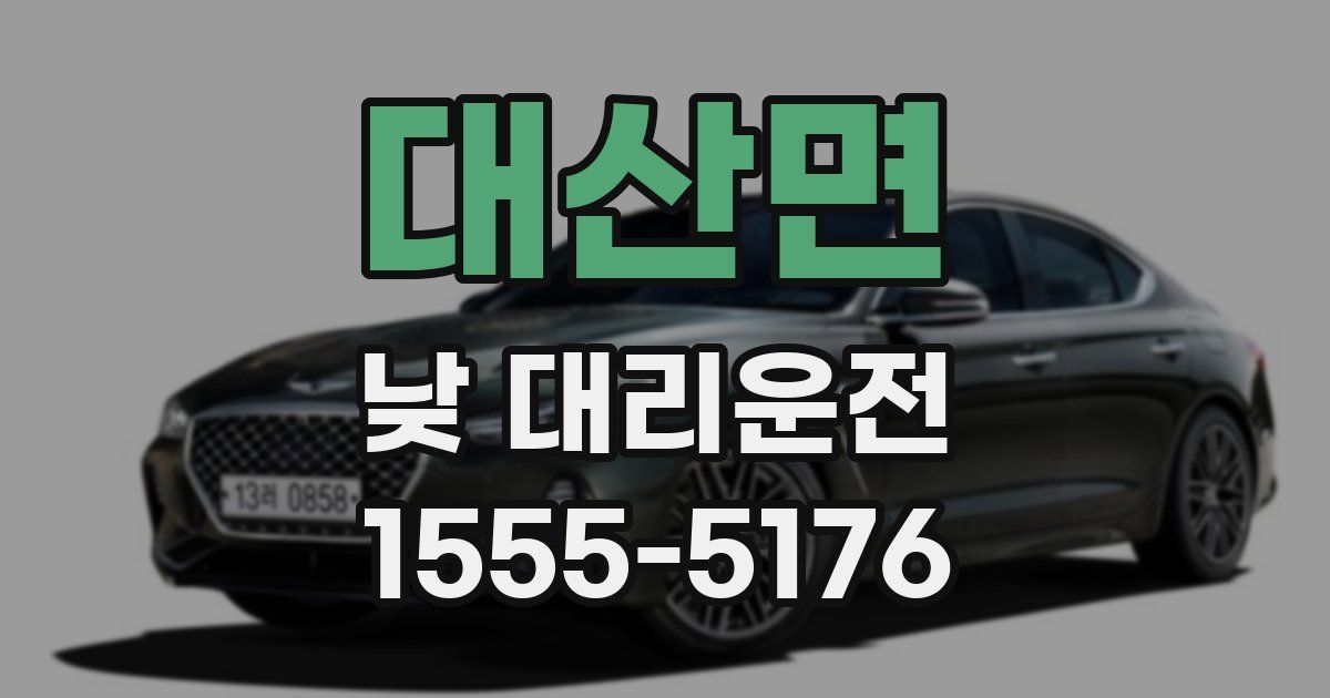 대산면 낮 대리운전