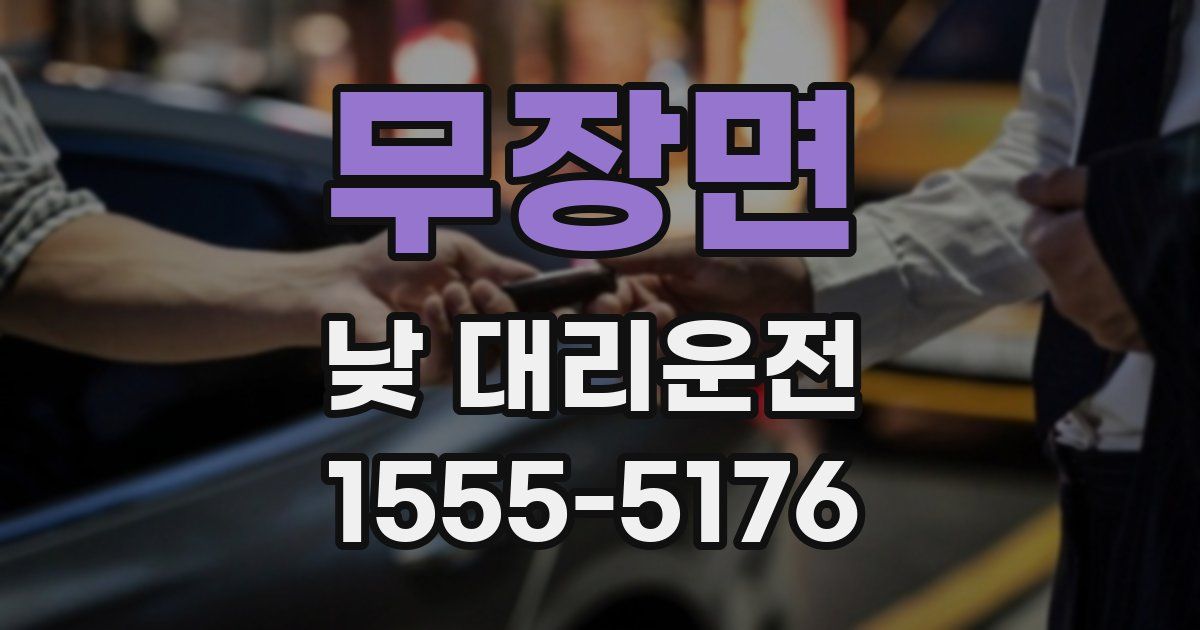 무장면 낮 대리운전