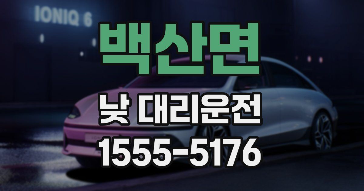 백산면 낮 대리운전