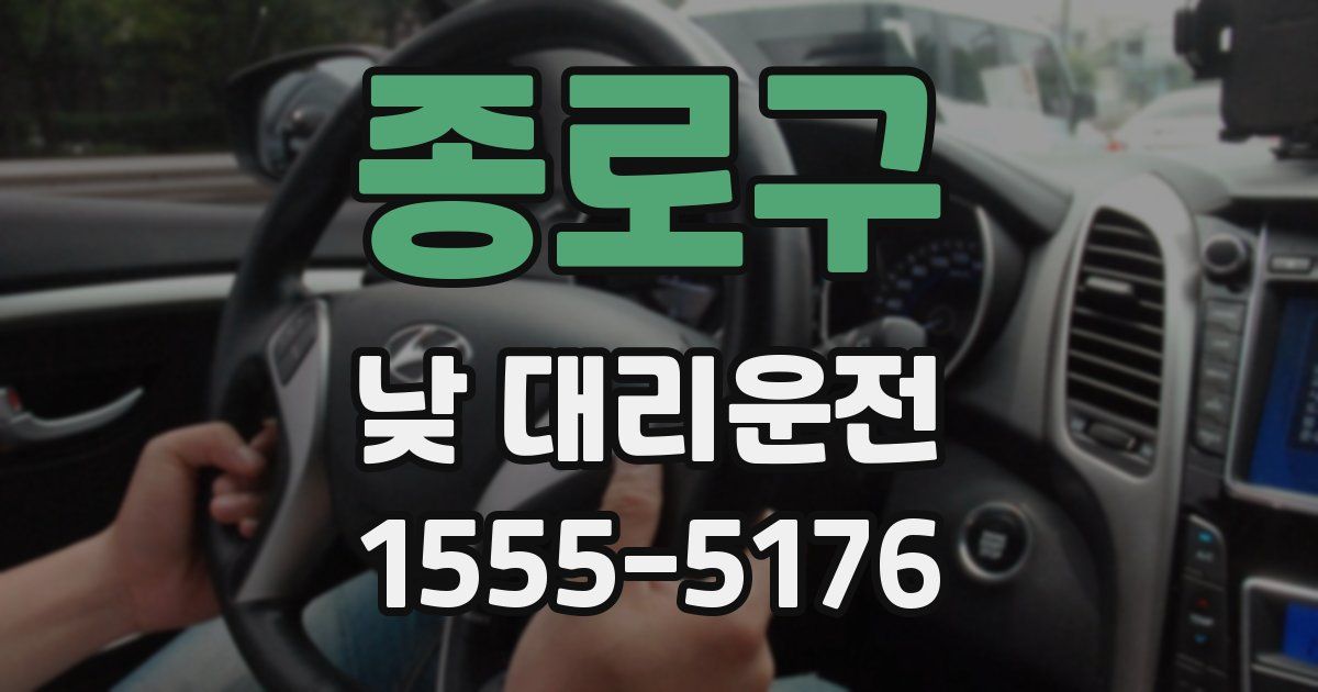 종로구 낮 대리운전