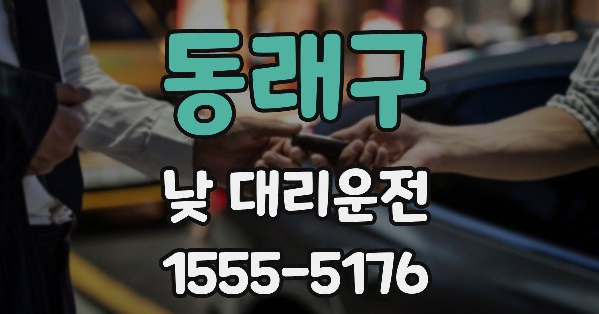 동래구 낮 대리운전