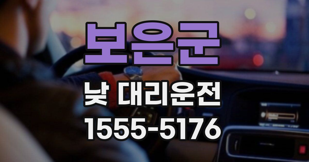 보은군 낮 대리운전