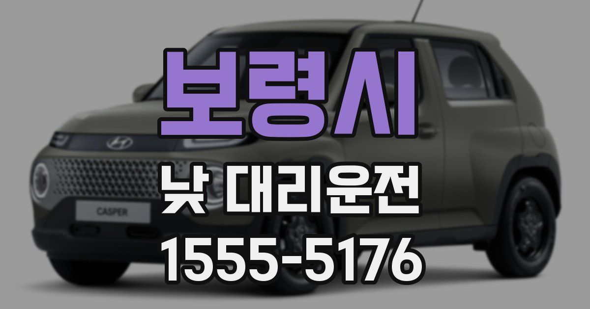 보령시 낮 대리운전