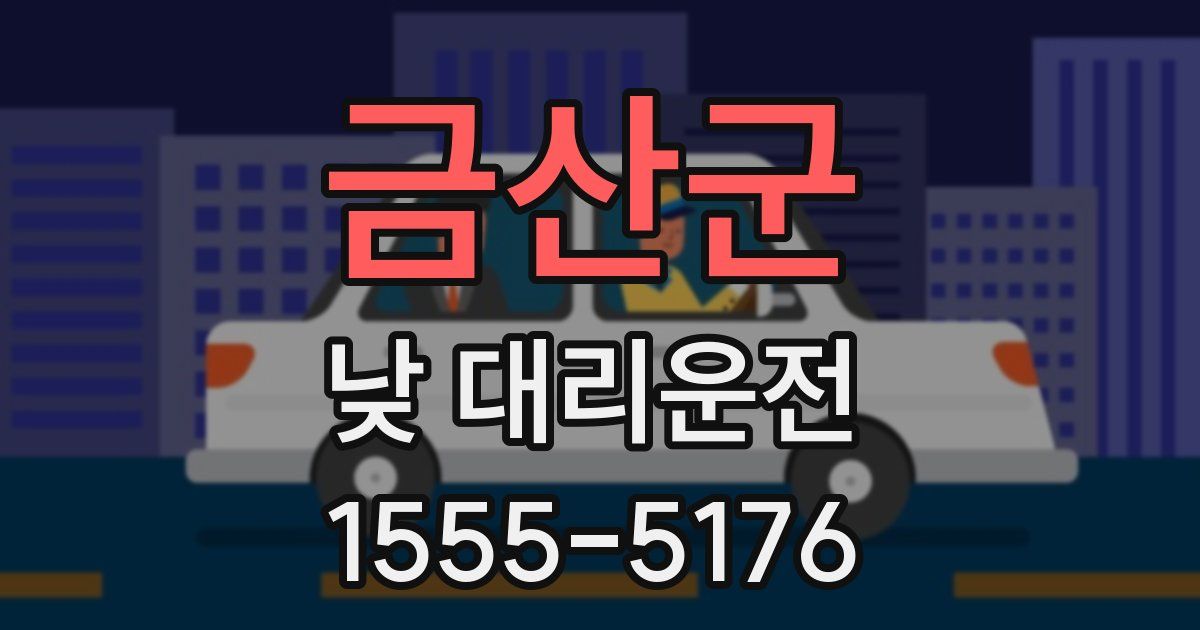 금산군 낮 대리운전