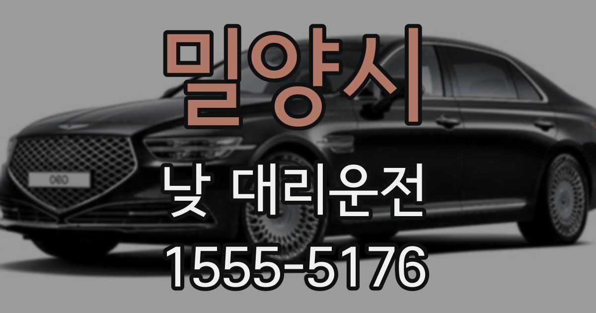 밀양시 낮 대리운전