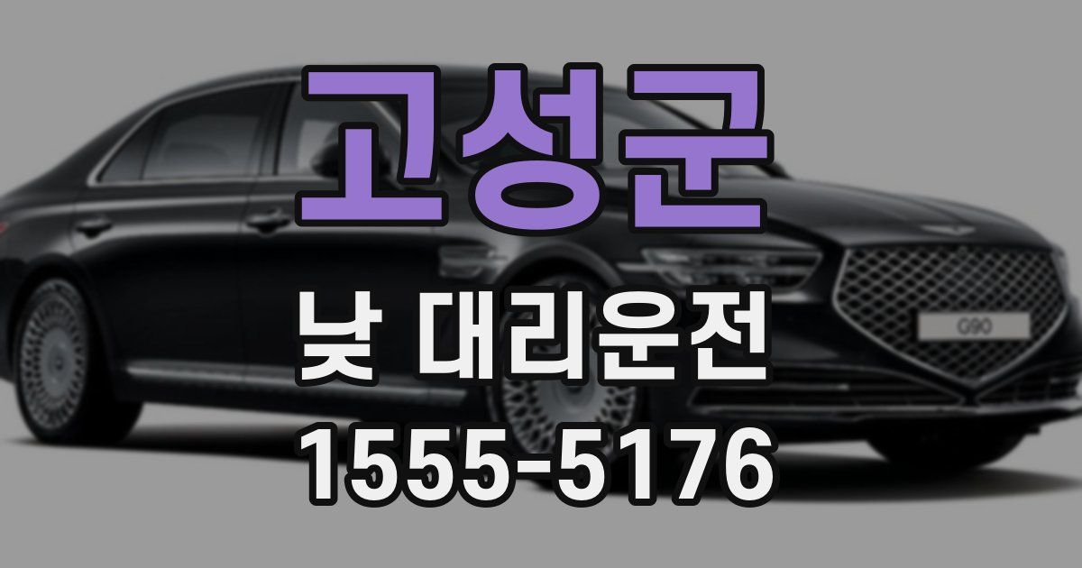 고성군 낮 대리운전