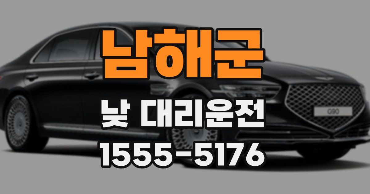 남해군 낮 대리운전