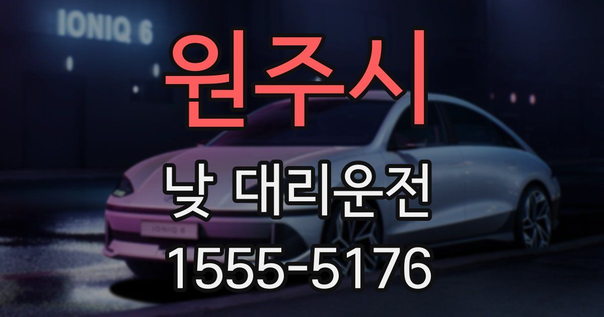 원주시 낮 대리운전