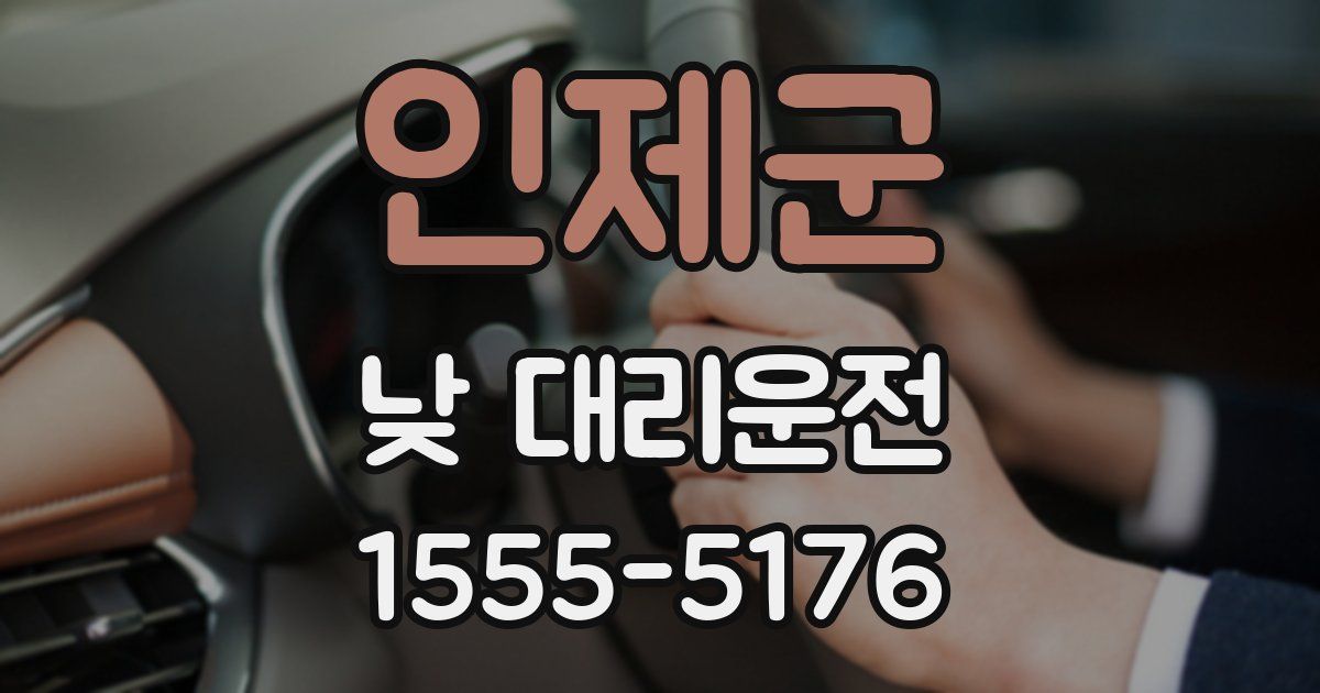 인제군 낮 대리운전