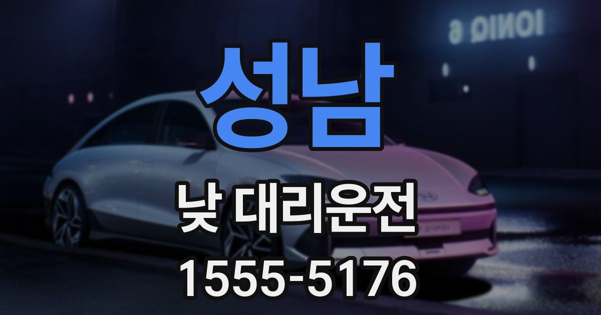 성남 낮 대리운전