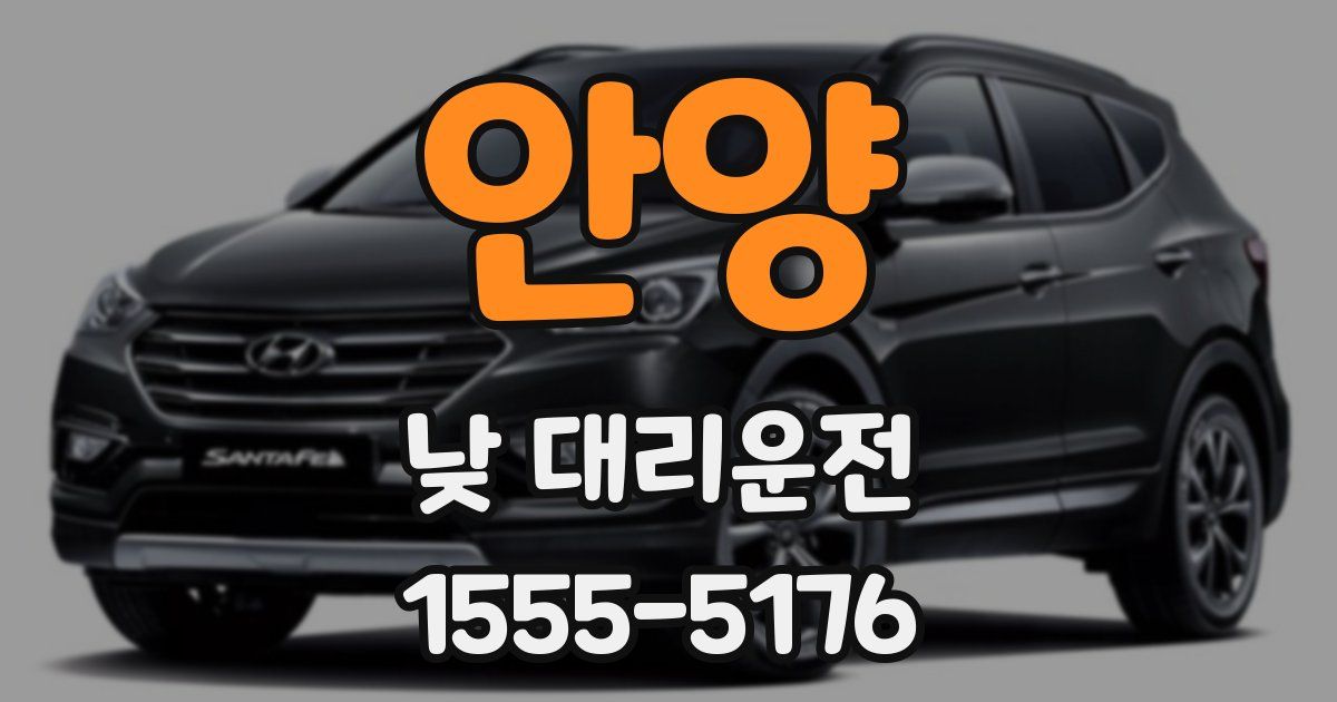 안양 낮 대리운전