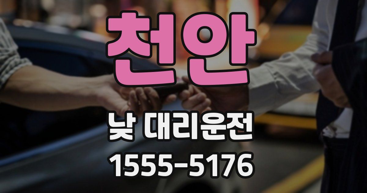 천안 낮 대리운전