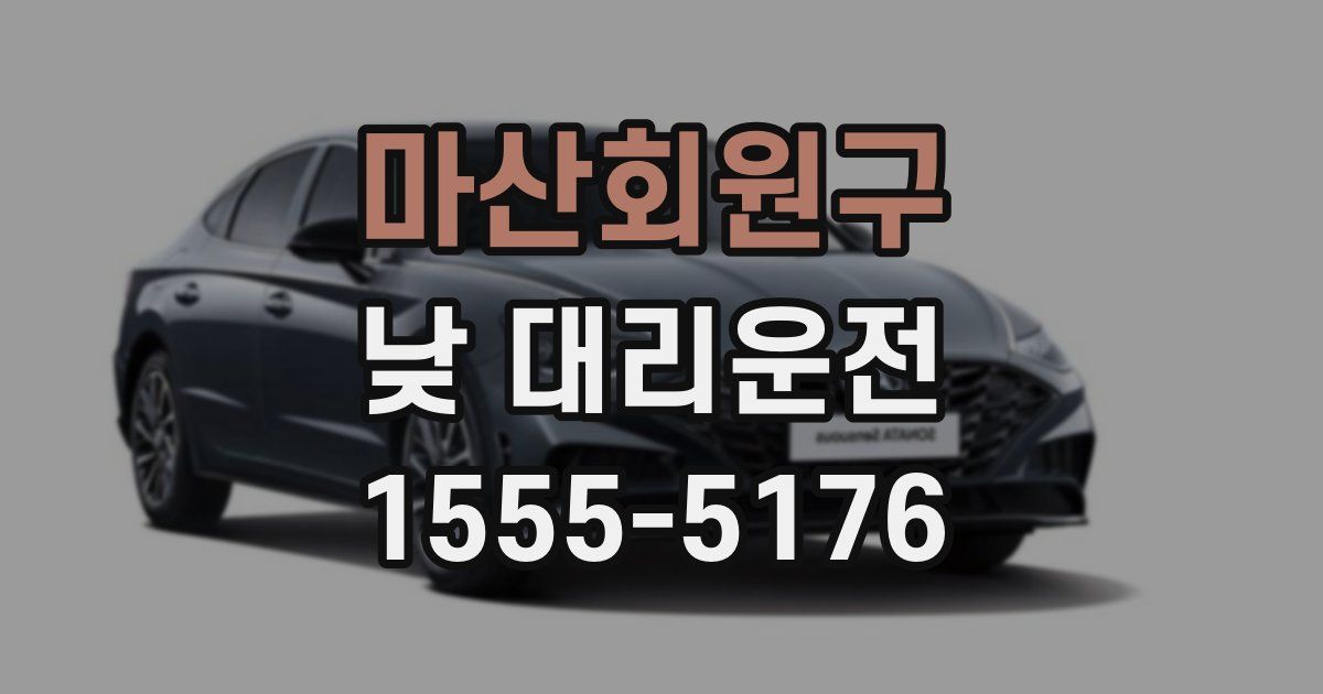 마산회원구 낮 대리운전