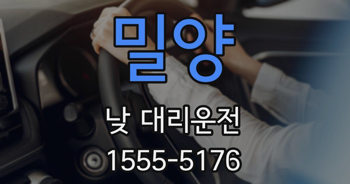 밀양 낮 대리운전