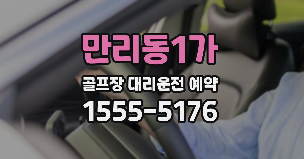 만리동1가 골프장 대리운전 예약