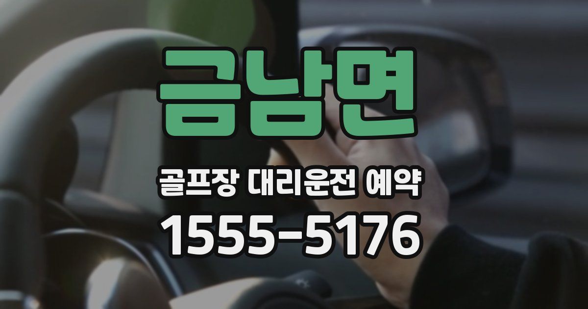 금남면 골프장 대리운전 예약