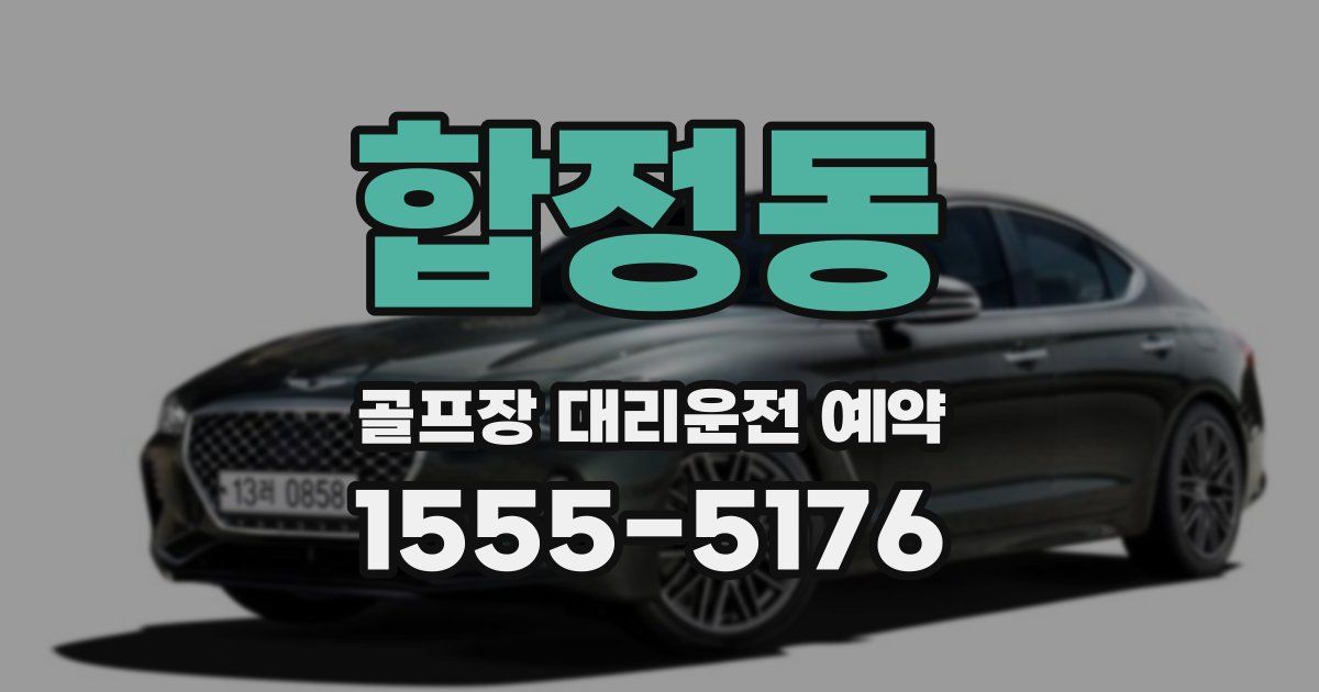 합정동 골프장 대리운전 예약