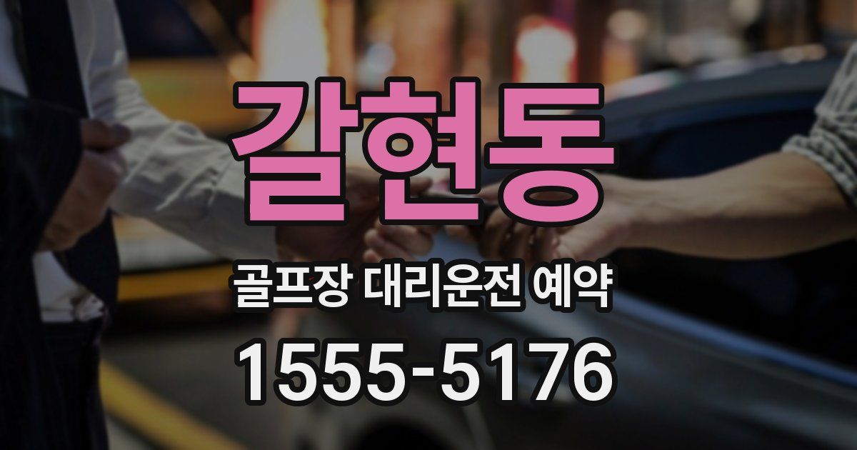 갈현동 골프장 대리운전 예약
