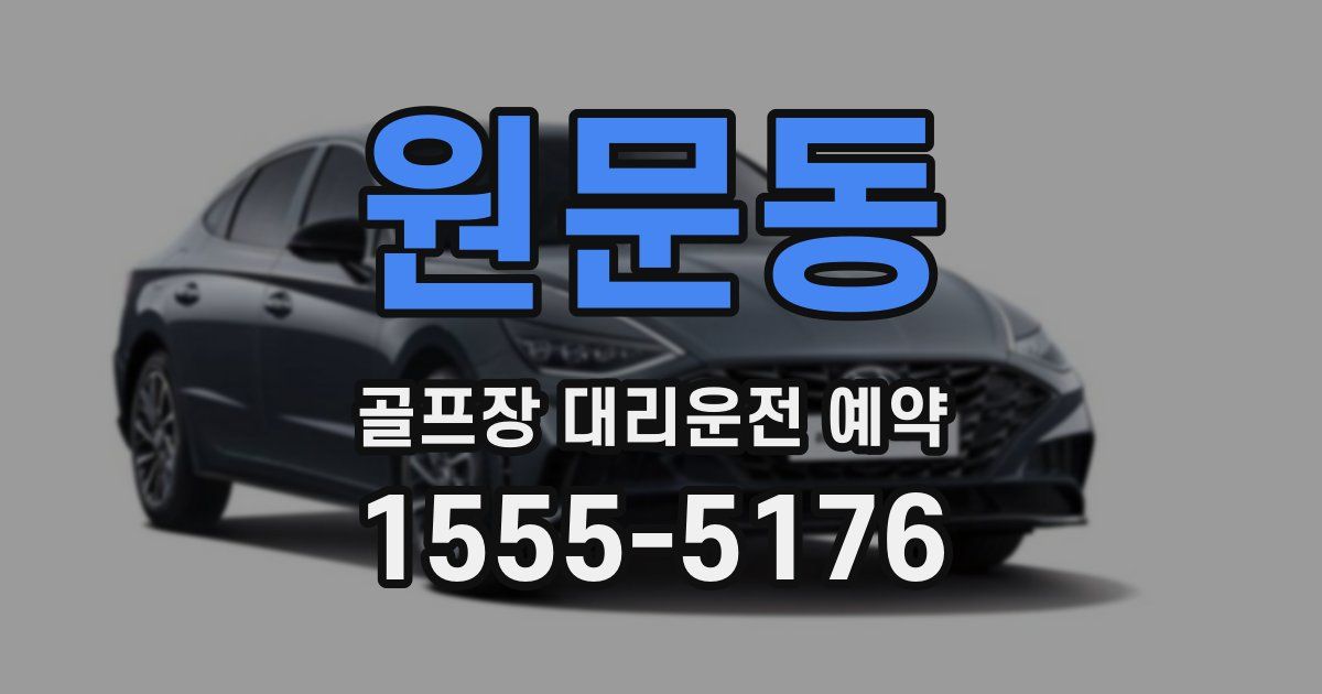 원문동 골프장 대리운전 예약