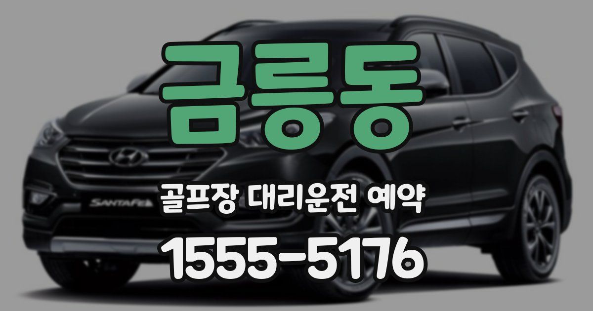 금릉동 골프장 대리운전 예약