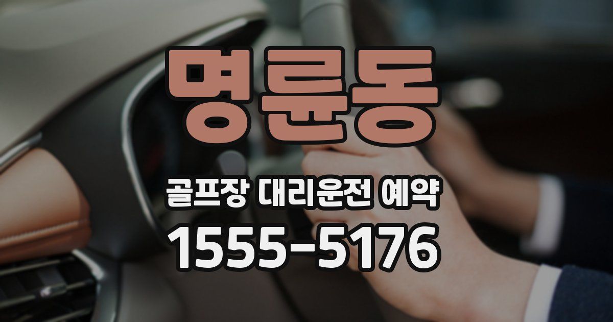 명륜동 골프장 대리운전 예약