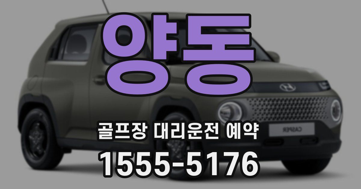 양동 골프장 대리운전 예약