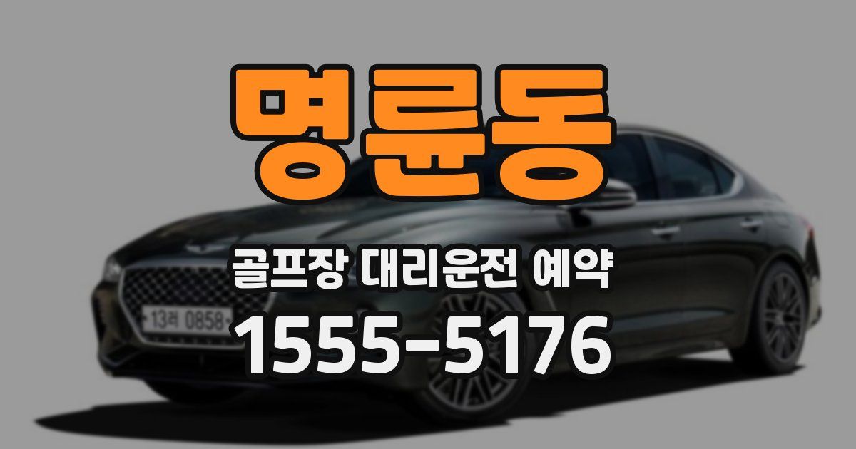 명륜동 골프장 대리운전 예약