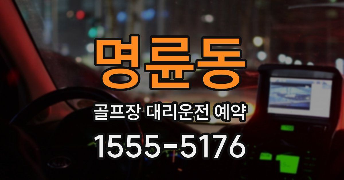 명륜동 골프장 대리운전 예약