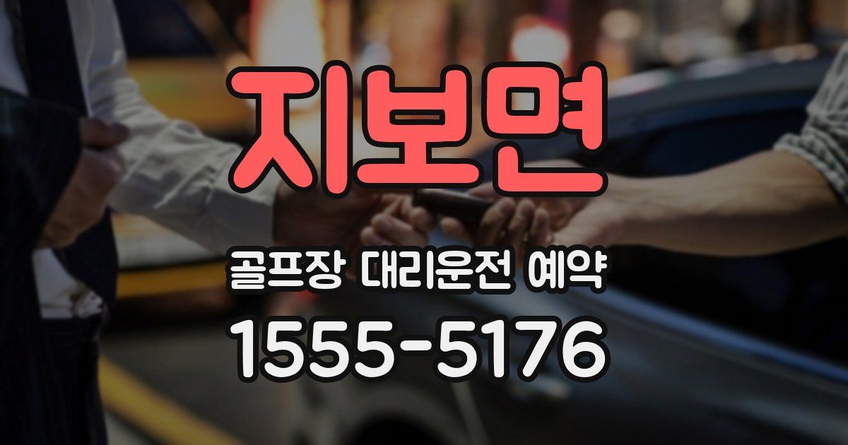 지보면 골프장 대리운전 예약