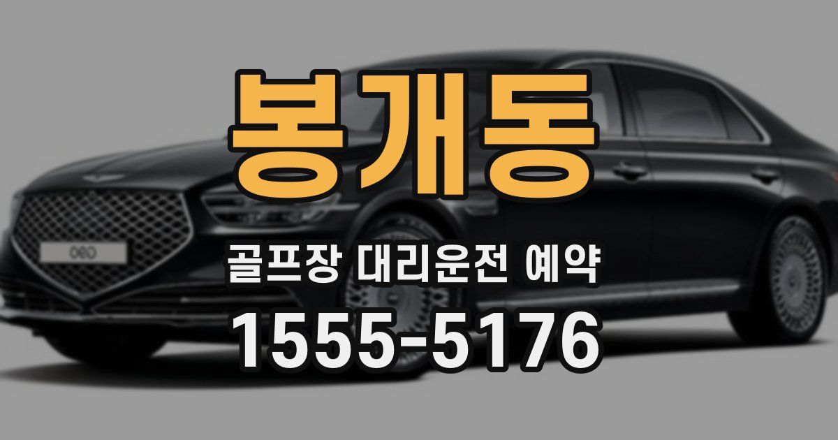 봉개동 골프장 대리운전 예약
