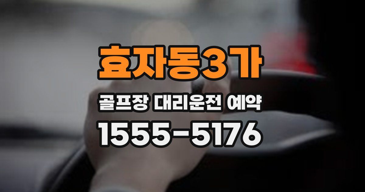 효자동3가 골프장 대리운전 예약